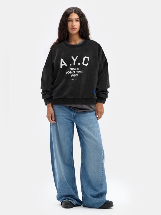 beber & co Sweaters - Beber & co A.Y.C Black Logo Crewneck Sweatshirt size large oversized